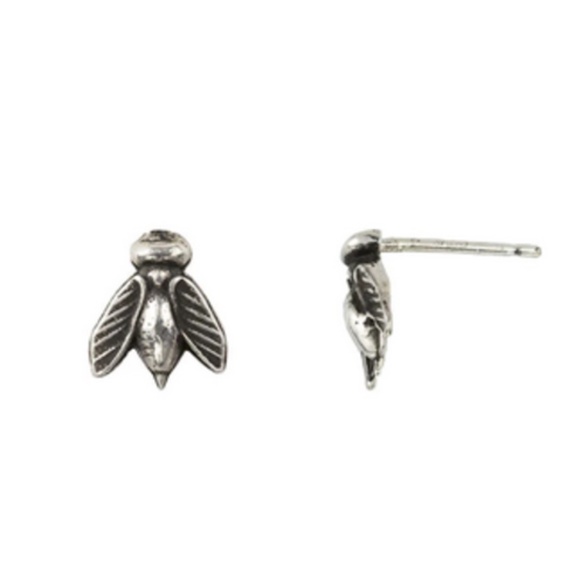Pyrrha Bee Symbol Studs (Pair) - Picture 3 of 3